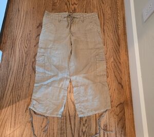 💙JOIE Linen Light Tan Crop Panrs